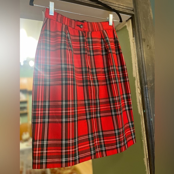 Vintage red plaid skirt, 25/xs - Picture 4 of 7